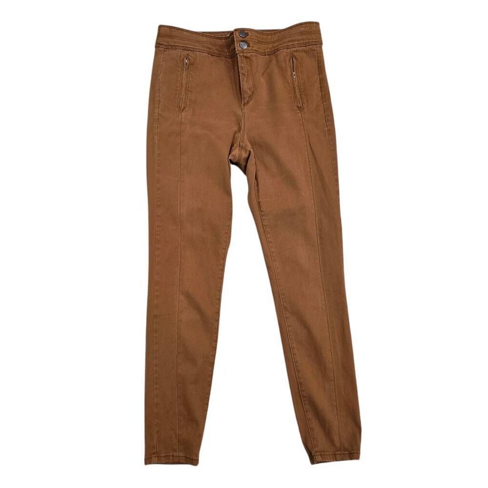 Loft Pants Women's 29 Brown Slash Pockets Skinny Leg Chic Preppy Classic Stretch
